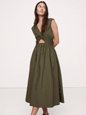 NWT Banana Republic Twist-Front Midi Dress